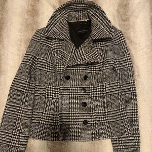 Banana Republic Black and White Pea Coat